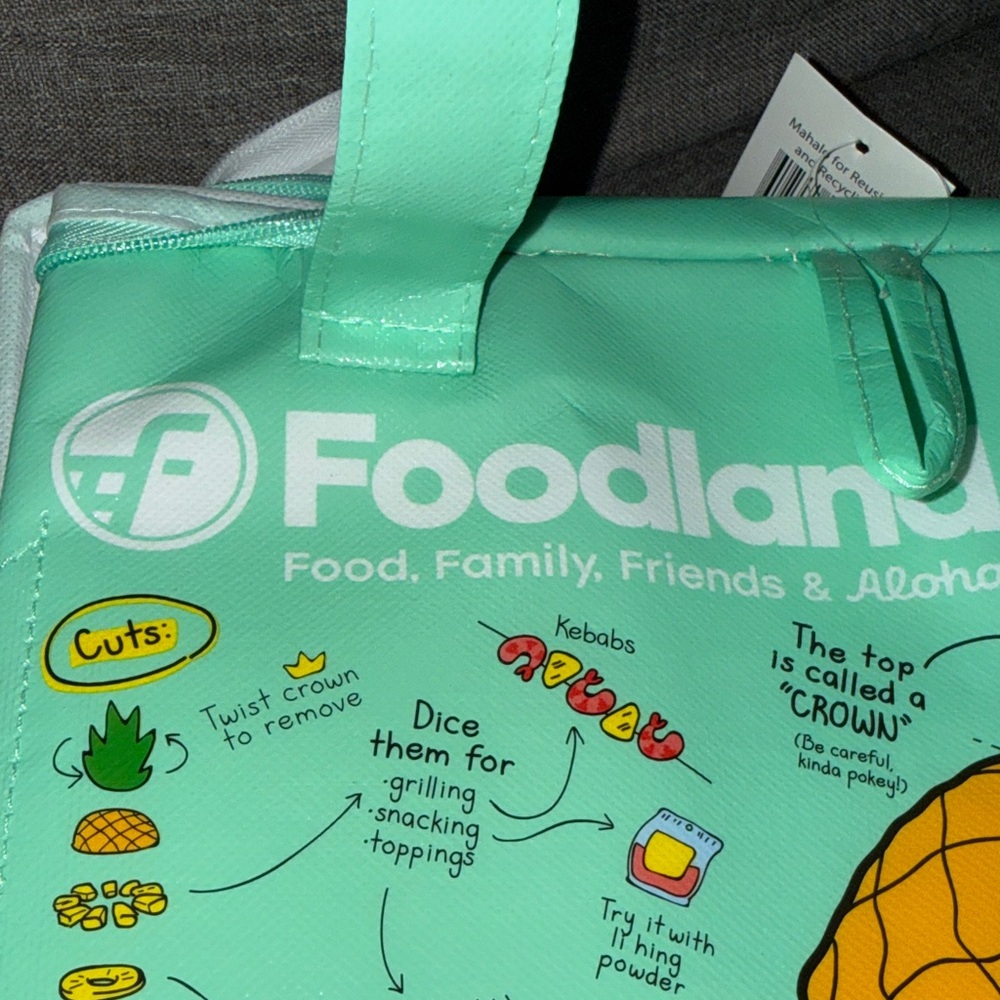 Foodland Hawaii Pineapple & Lei Insulated Reusable Cooler bag set of 2 NWT - Picture 2 of 8